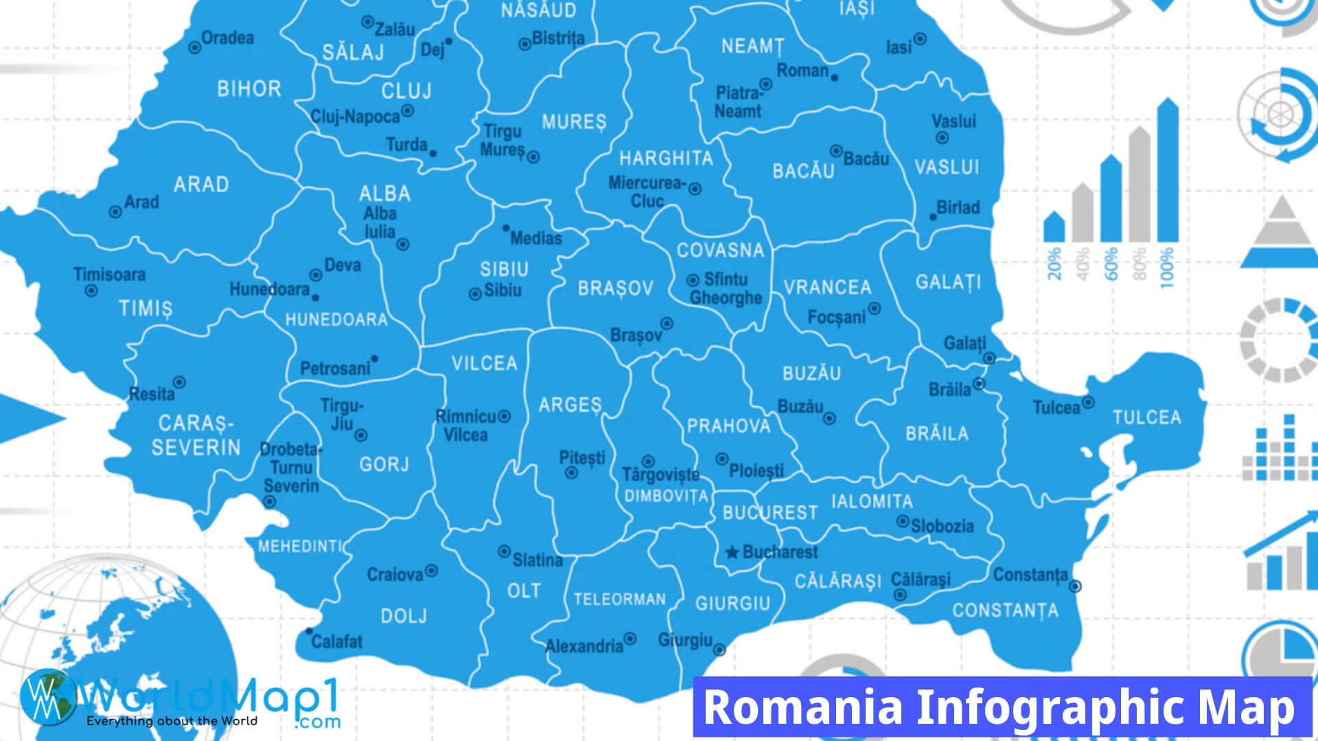 Carte infographique de la Roumanie
